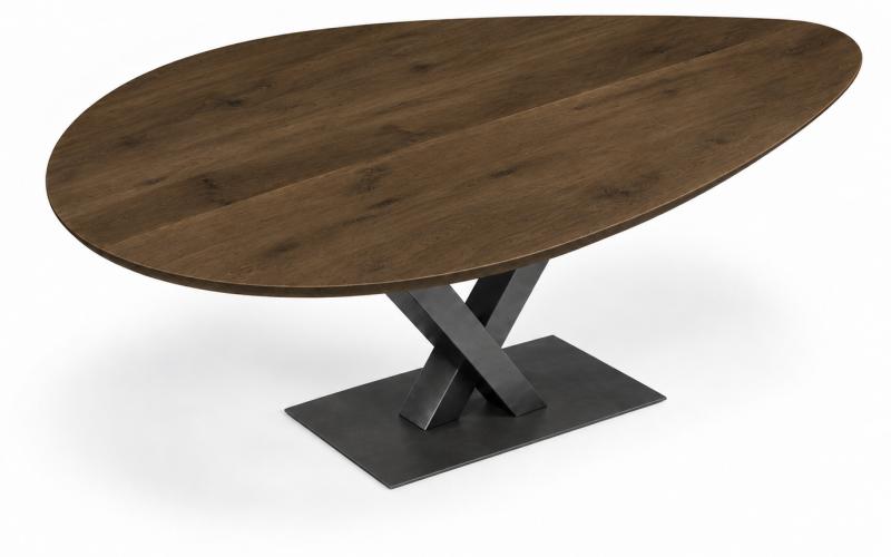 Eiken druppeltafel 150 x 120 cm met verjongde rand